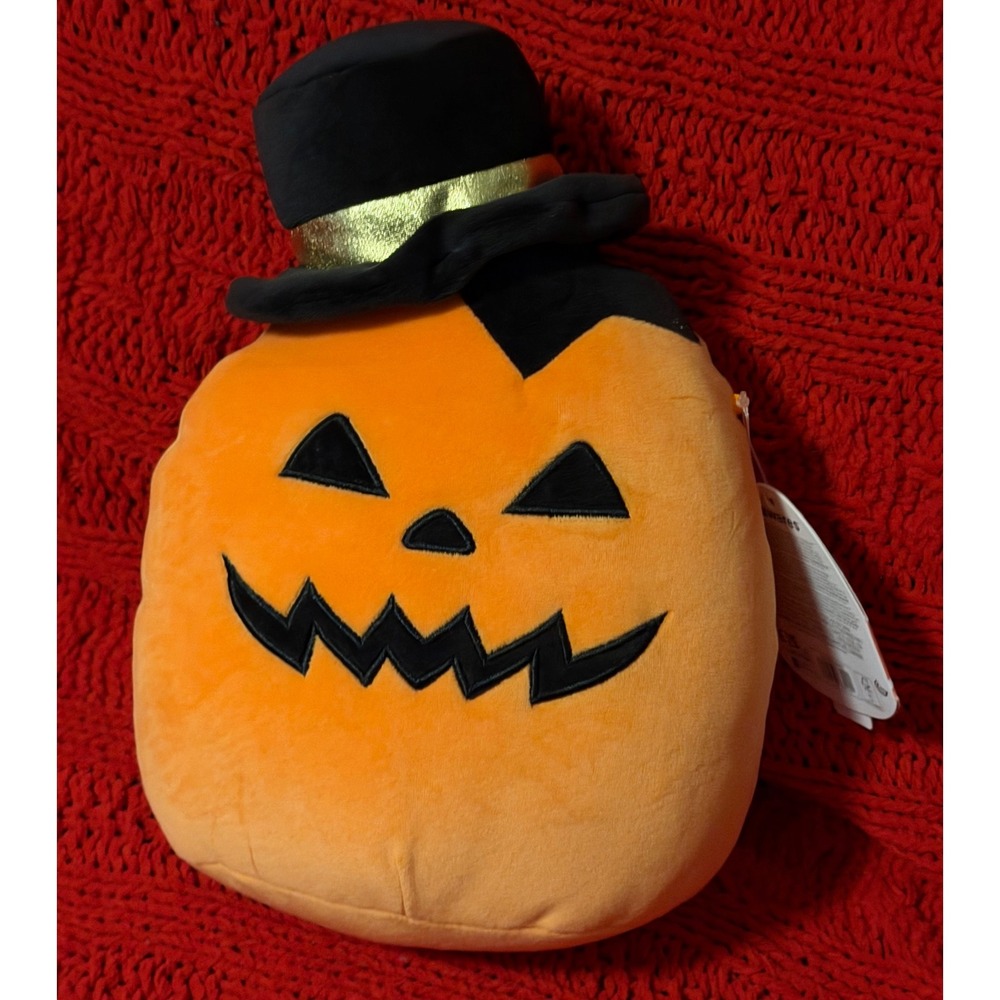 Squishmallows Riba the Pumpkin Halloween Plush with Top Hat Orange 8 Inch NWT